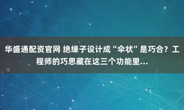 华盛通配资官网 绝缘子设计成“伞状”是巧合？工程师的巧思藏在这三个功能里...